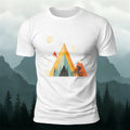 Outdoor Cycling Illustration Design Cotton Casual T-Shirt White