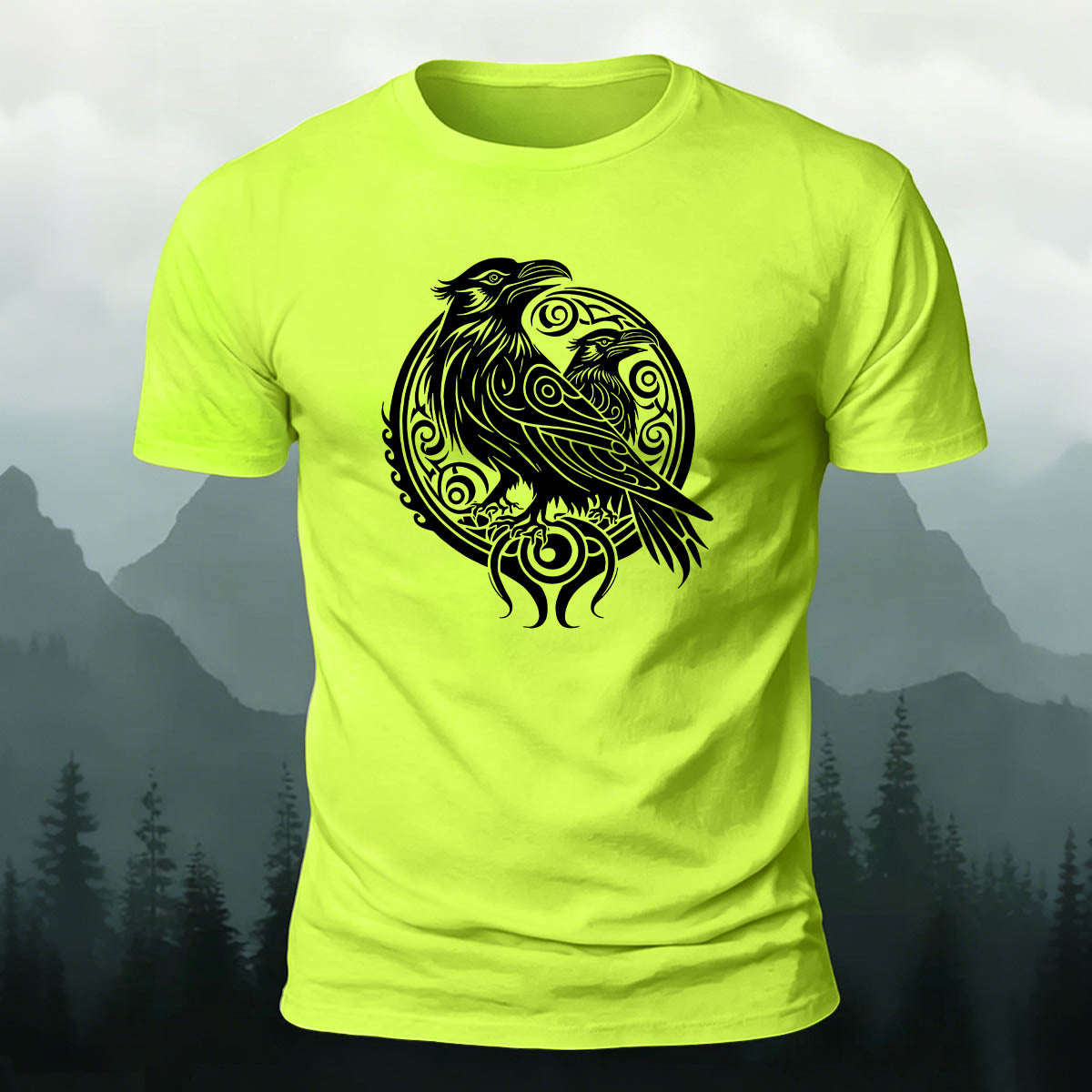 Bird Pattern Casual Natural 100% Cotton T-Shirt