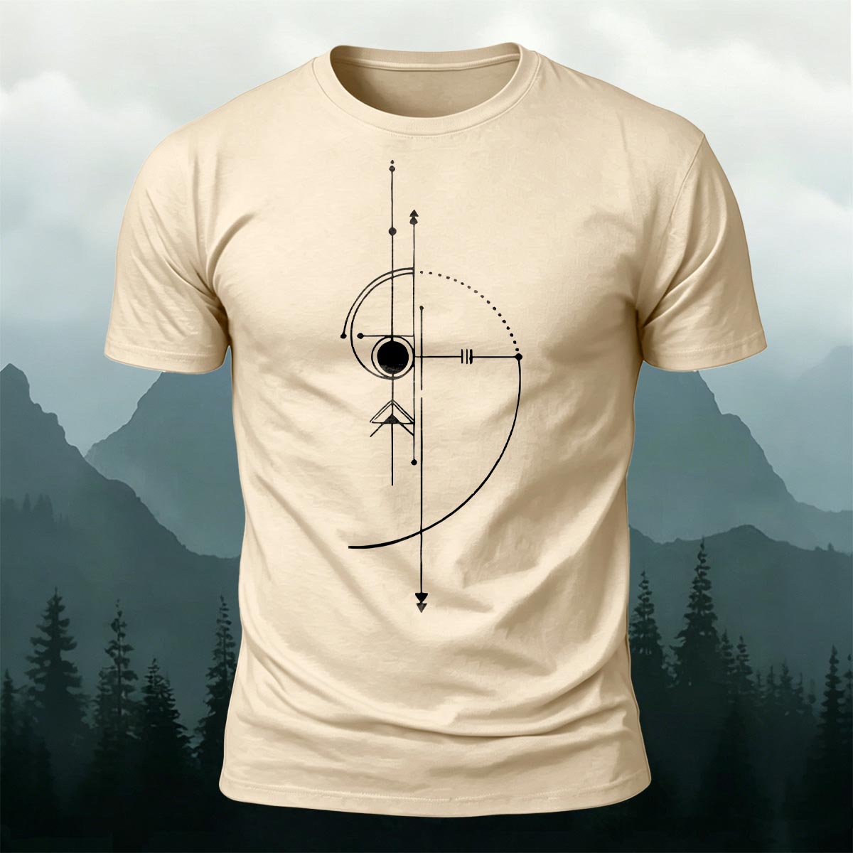 Abstract Geometric Line Casual Breathable Tee
