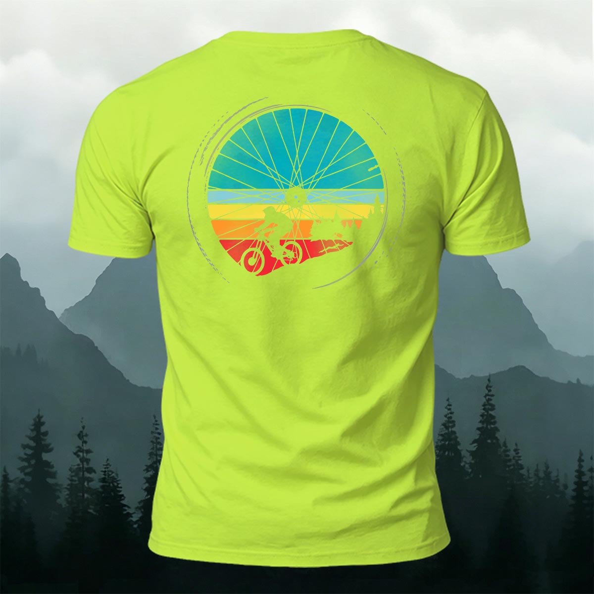 Cycling Wheel Pattern Outdoor Breathable Casual T-shirt NG