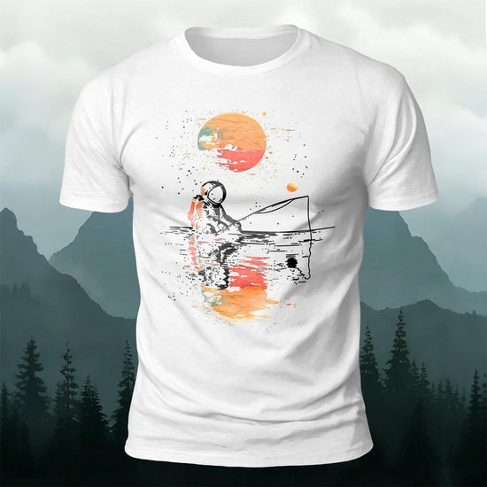 Ride the Moon Casual Cotton T-Shirt White