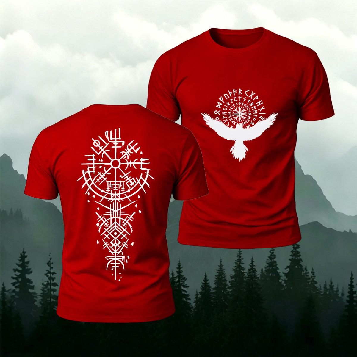 Personalized Print Retro Trendy Premium Cotton Tee Red