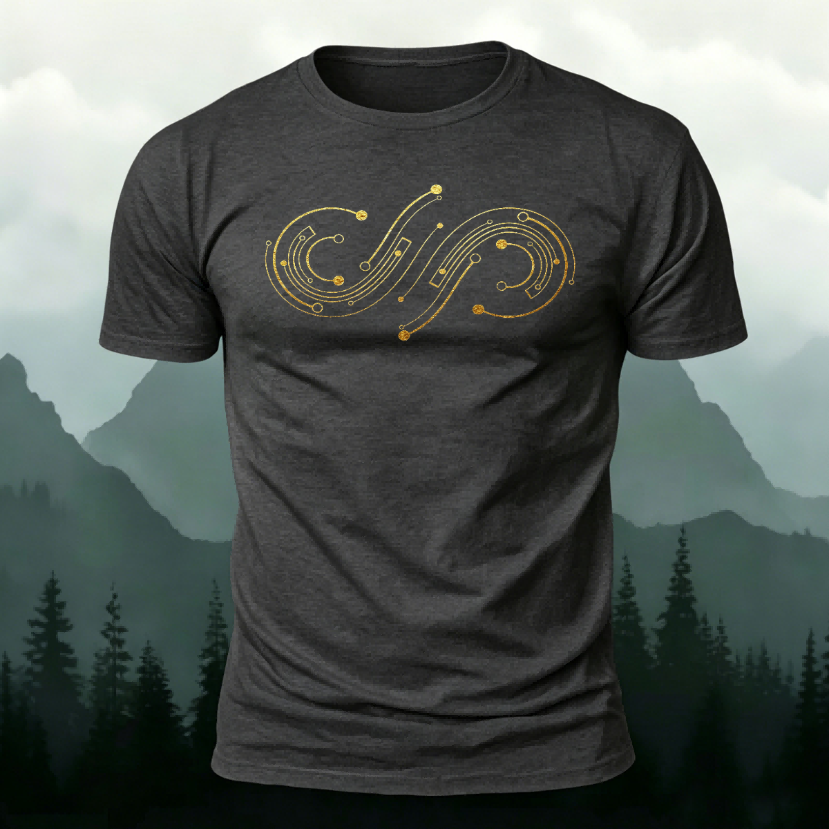 Minimalist Line Pattern Personality Premium Cotton T-Shirt