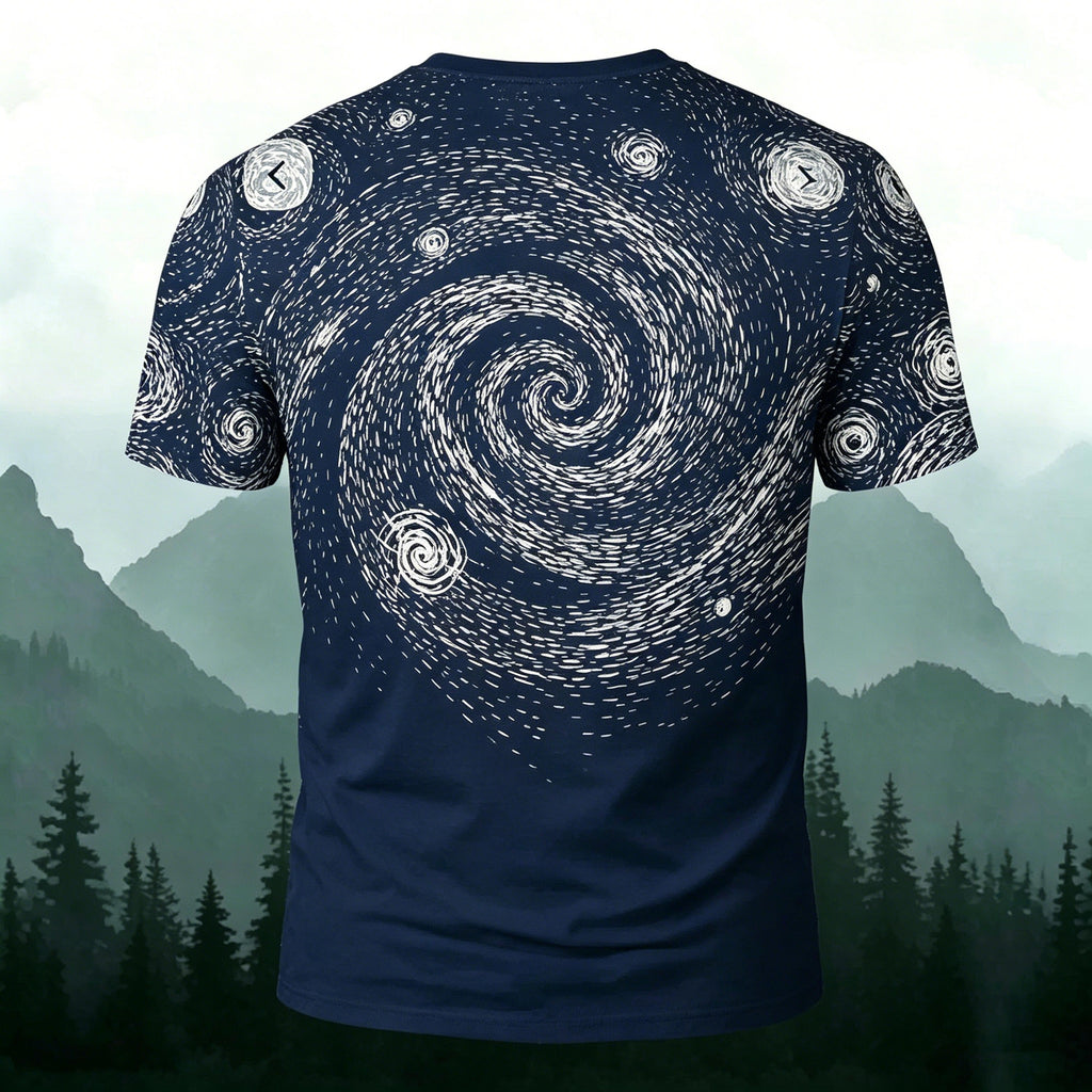 Dreamy Oil Painting Style Whale Print Casual T-Shirt