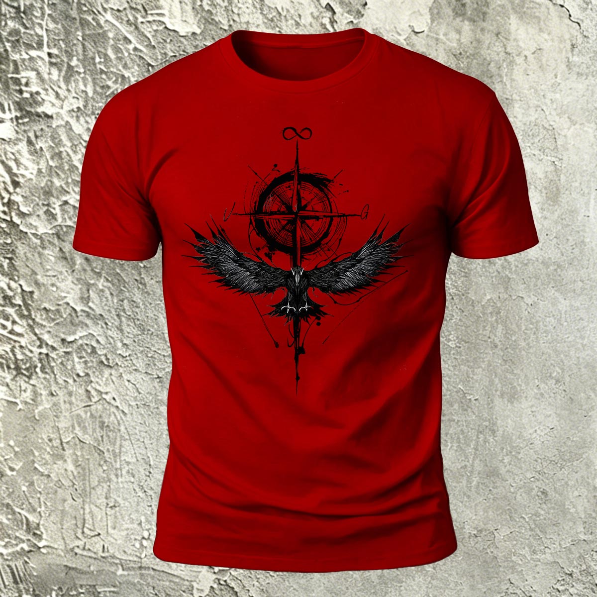 Nautical Pattern Trend Casual Skin-friendly T-shirt Red