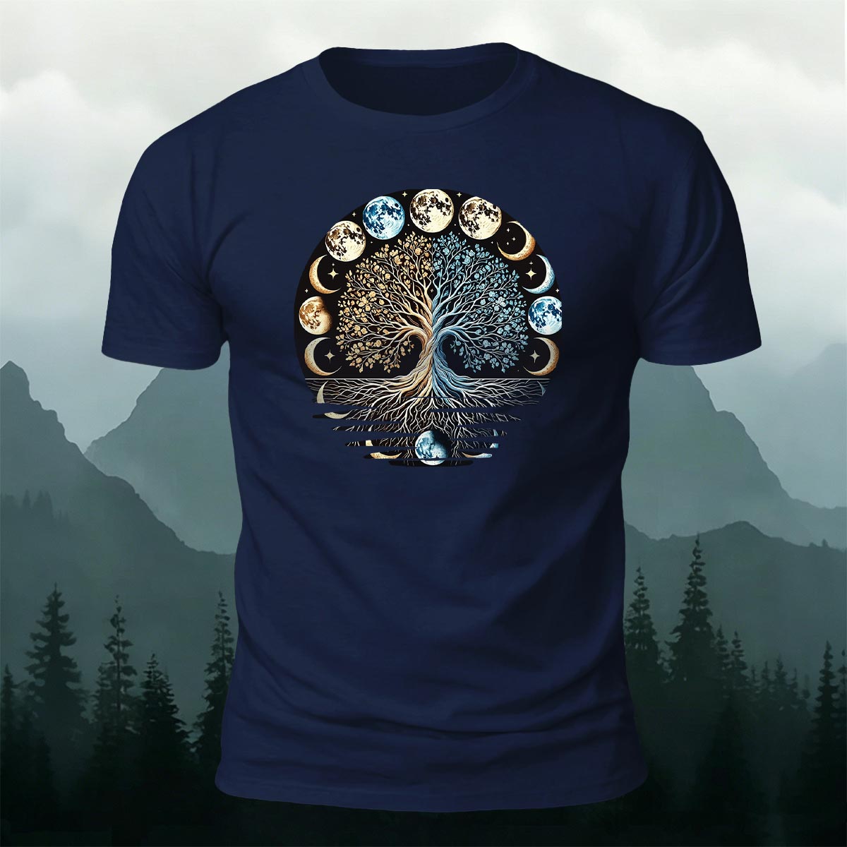 Tech Moon Fashion Print Casual Cotton T-Shirt