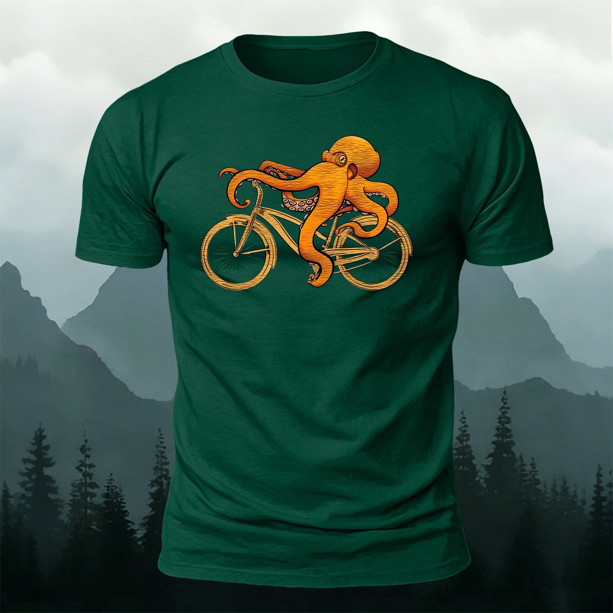 Fun Octopus Natural Casual 100% Cotton T-Shirt