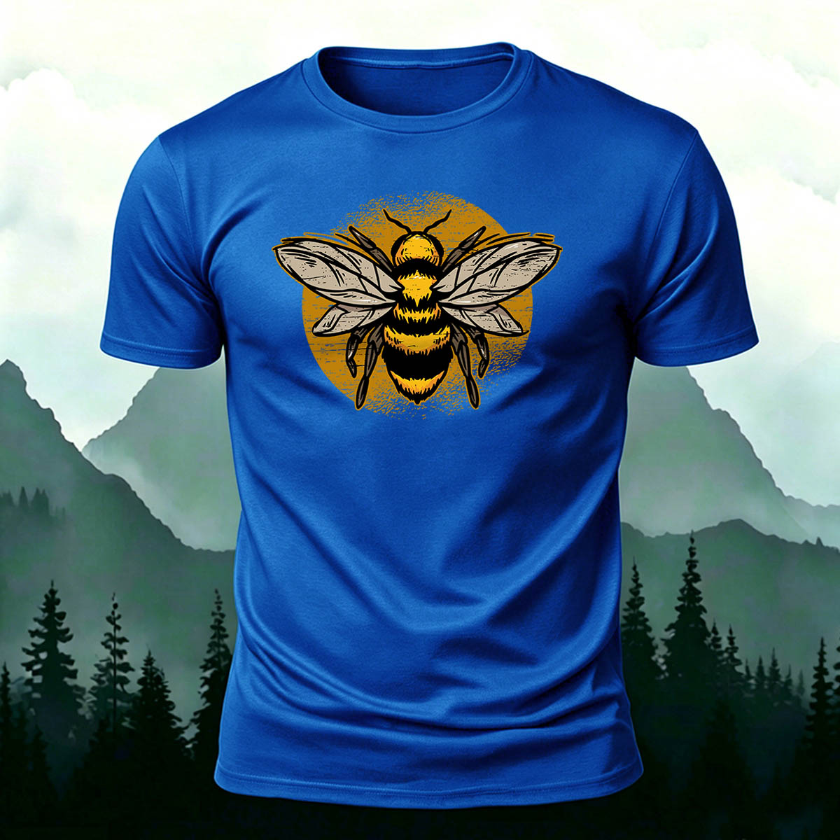 Cartoon Fly Print Casual Cotton T-Shirt