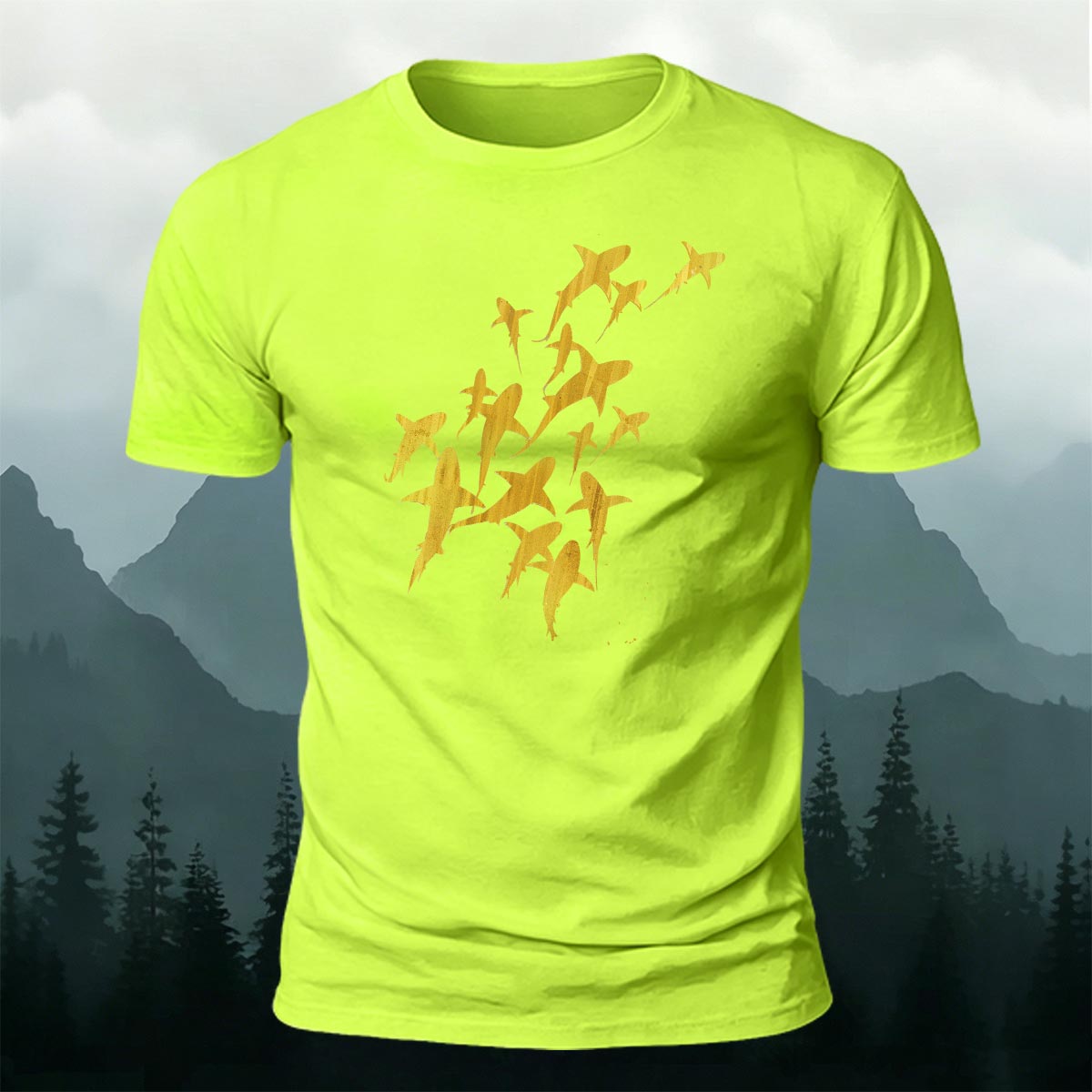Fun Flying Fish Pattern Fashion Skin-friendly T-shirt