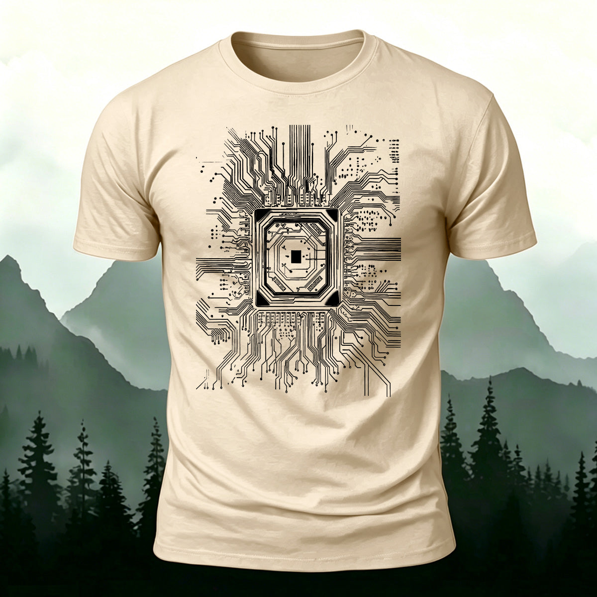 Circuit Board Personalized Breathable Short-sleeve T-shirt