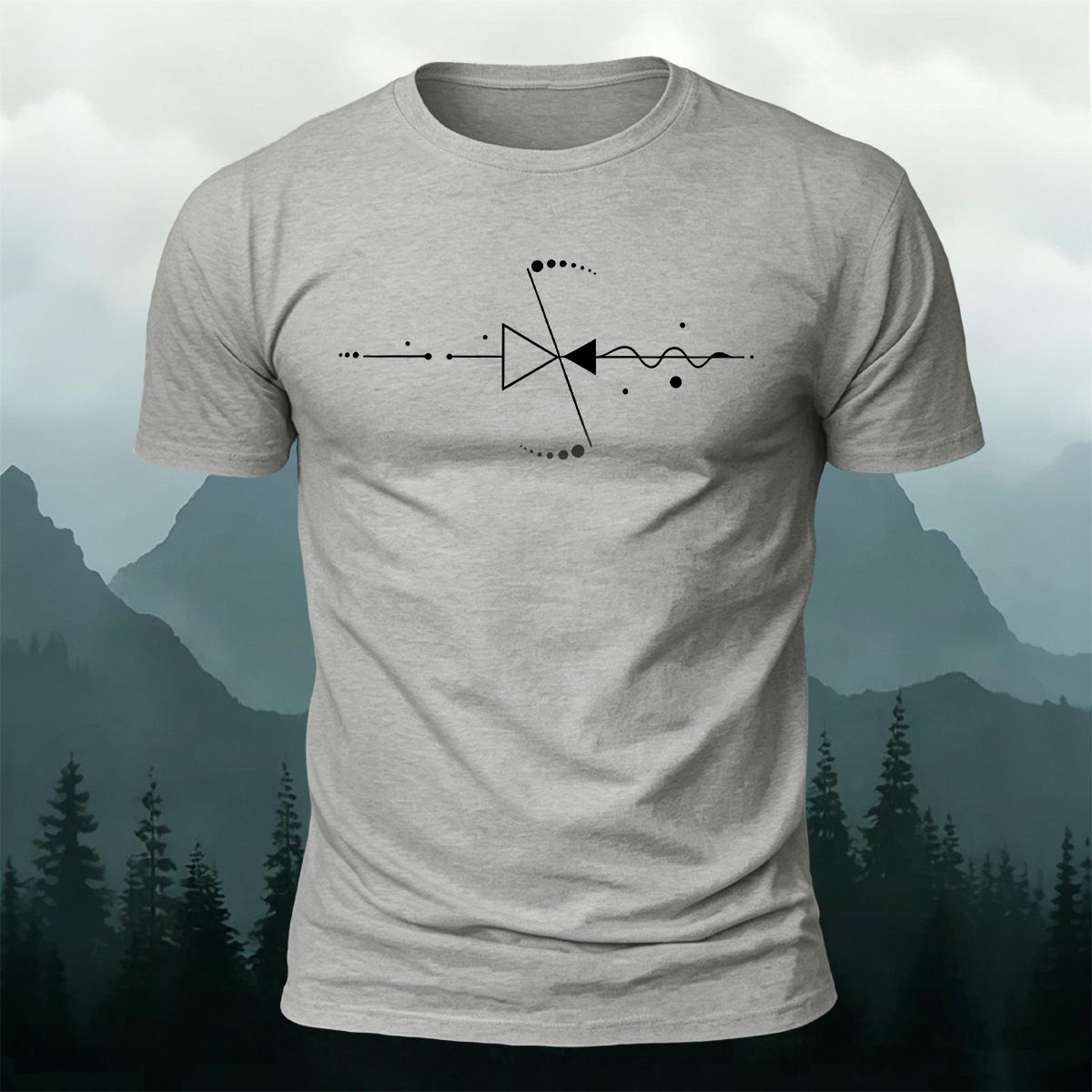Simple Geometric Print Casual 100% Cotton T-Shirt