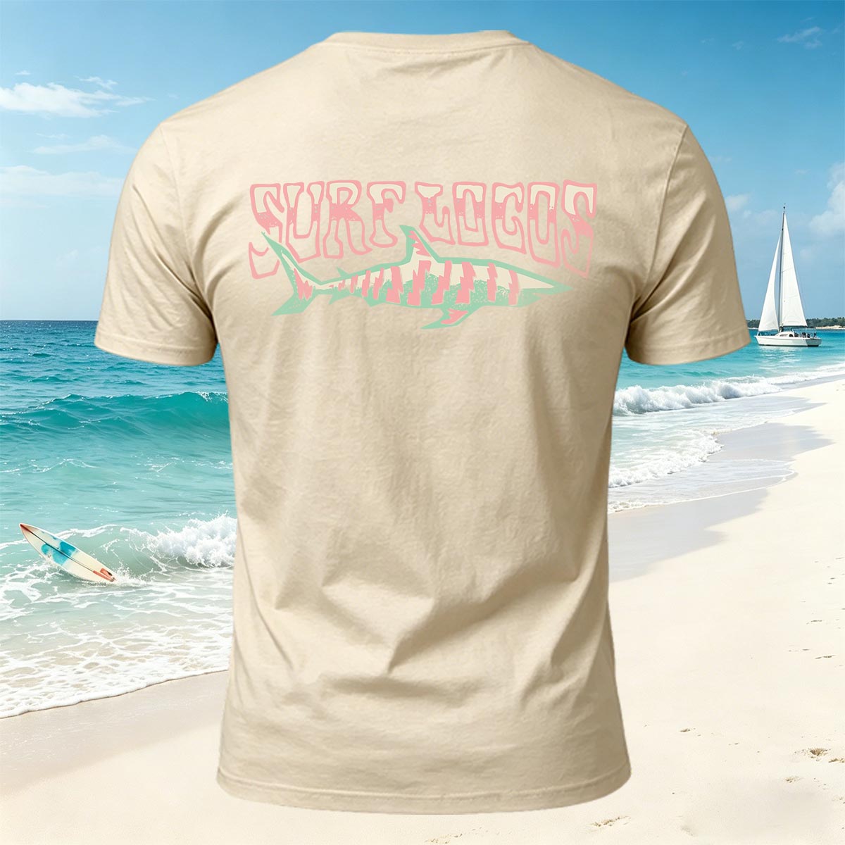 Retro Minimalist Fish-pattern Breathable Seaside T-shirt