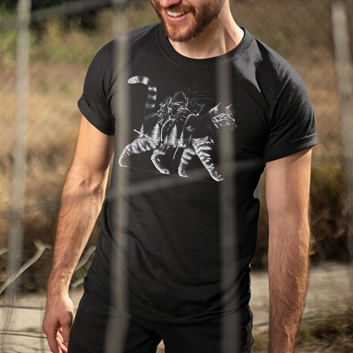 Scenic Kitten Pattern Premium Cotton Comfortable T-shirt