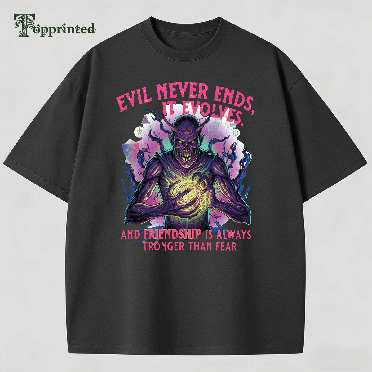Evil Never Ends Stranger Things Casual T-shirt