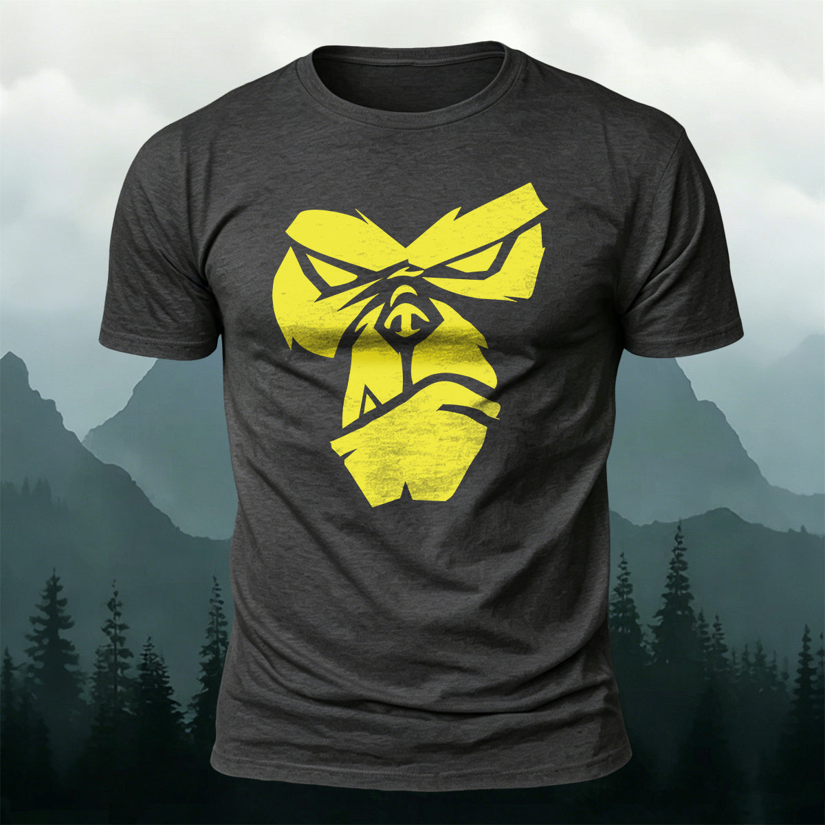 Cool Gorilla Face Print Casual Cotton T-Shirt
