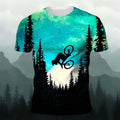 Forest Cycling Print Outdoor Casual Comfortable T-Shirt