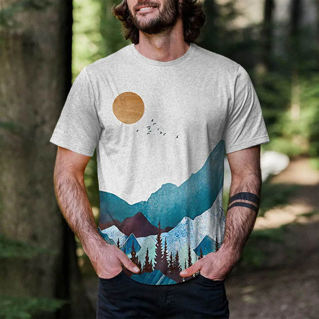 Mountain View Sun Graphic Arts Comfortable T-Shirt