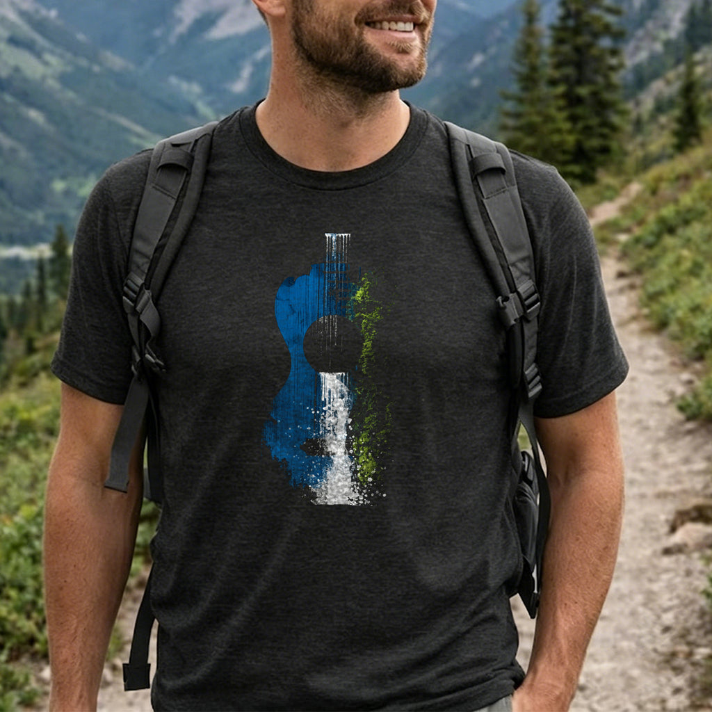 Special Waterfall Print Natural Style Casual T-shirt