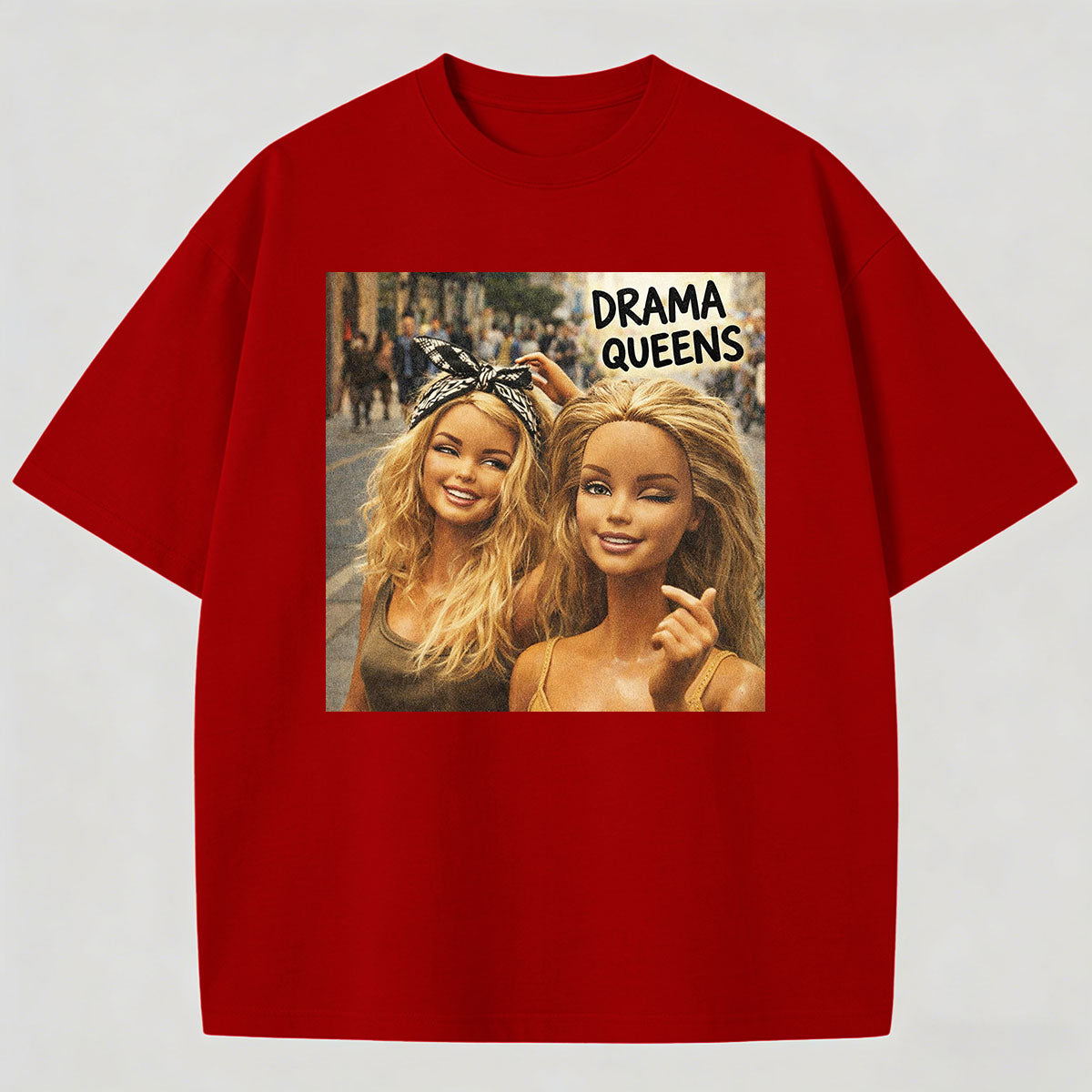 Meme Drama Queens Print Cotton T-Shirt