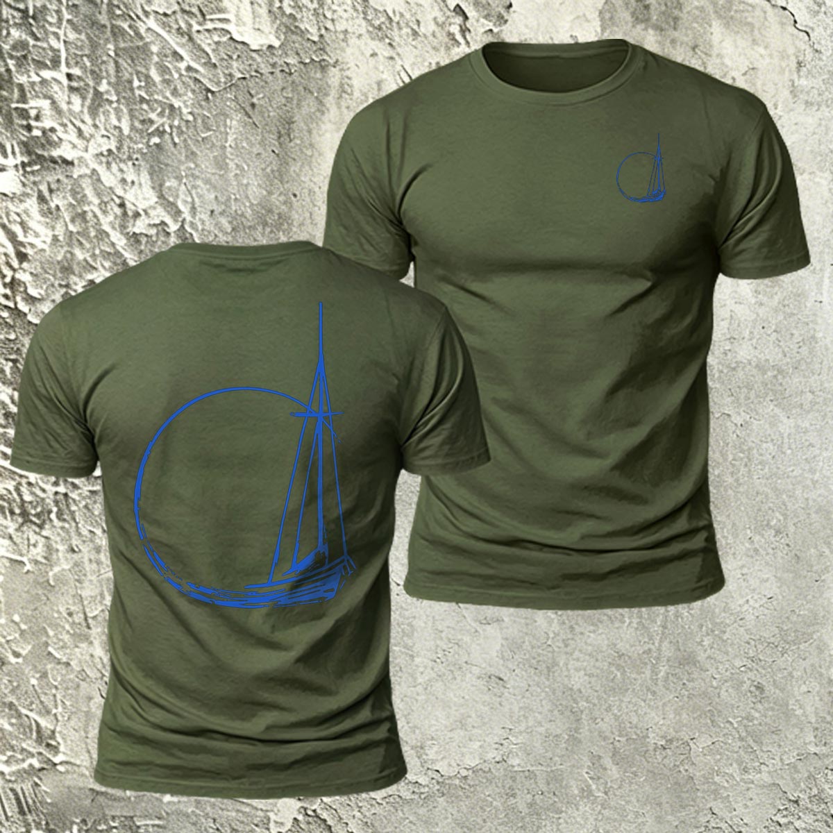 Minimalist Sailboat Line Fashion Skin-Friendly T-Shirt