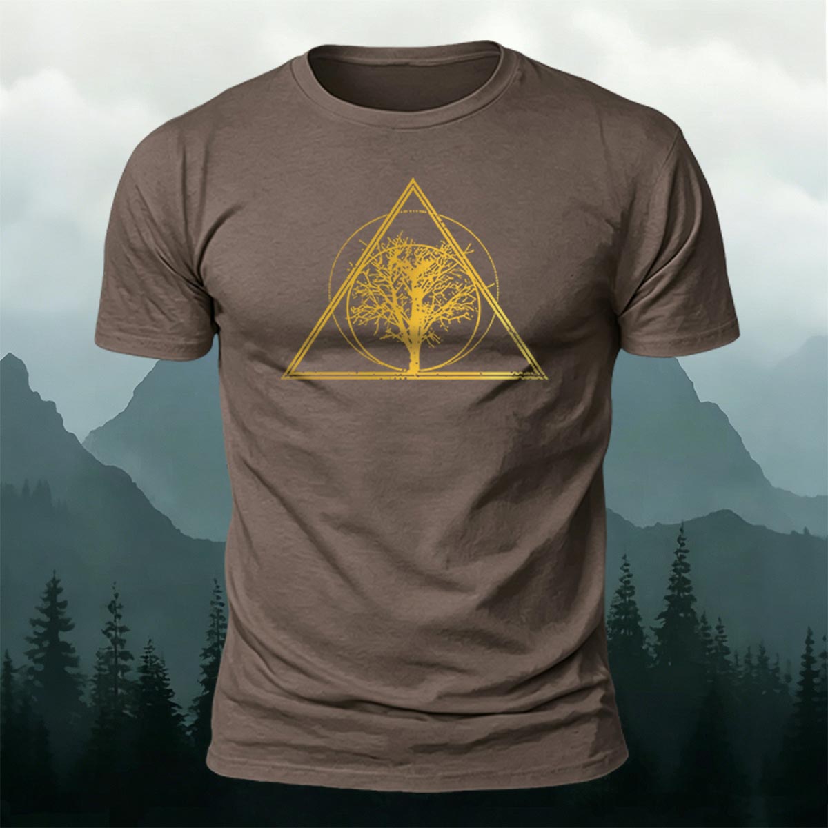 Tree-shaped Pattern Minimalist 100% Cotton T-Shirt