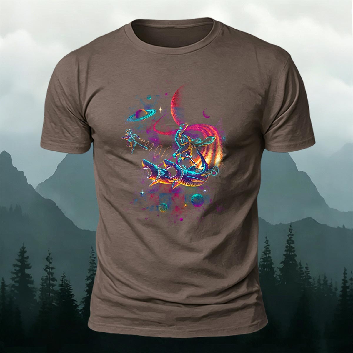 Fun Starry Sky Print Fashionable Breathable T-Shirt