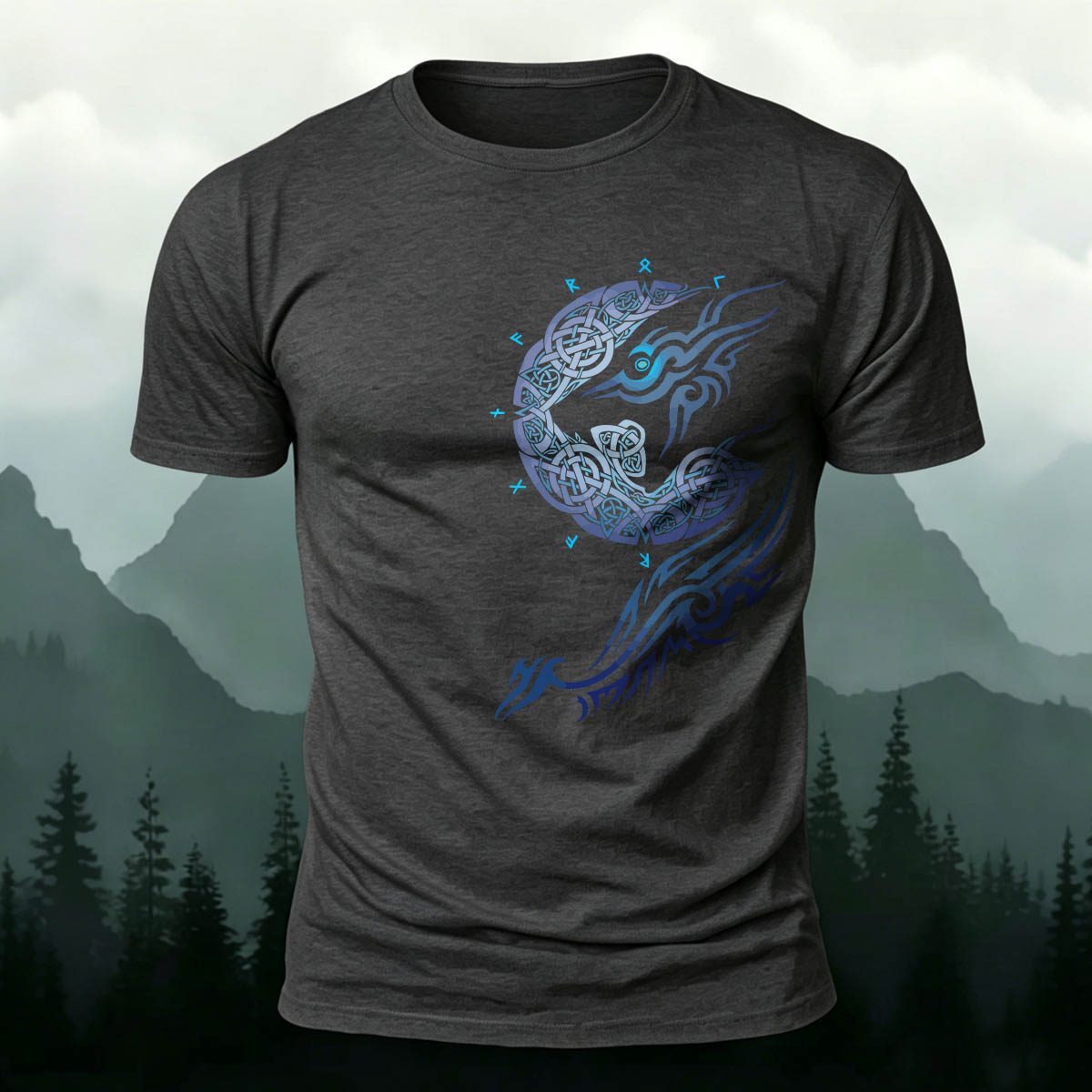 Mythical-Style Totem Print Casual Cotton T-Shirt