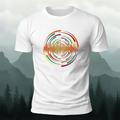 Colorful Pattern Artistic Casual Premium Cotton T-Shirt White