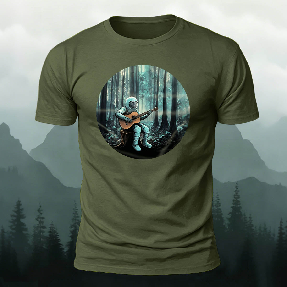 Fun Astronaut Print Fashion Premium Cotton T-Shirt