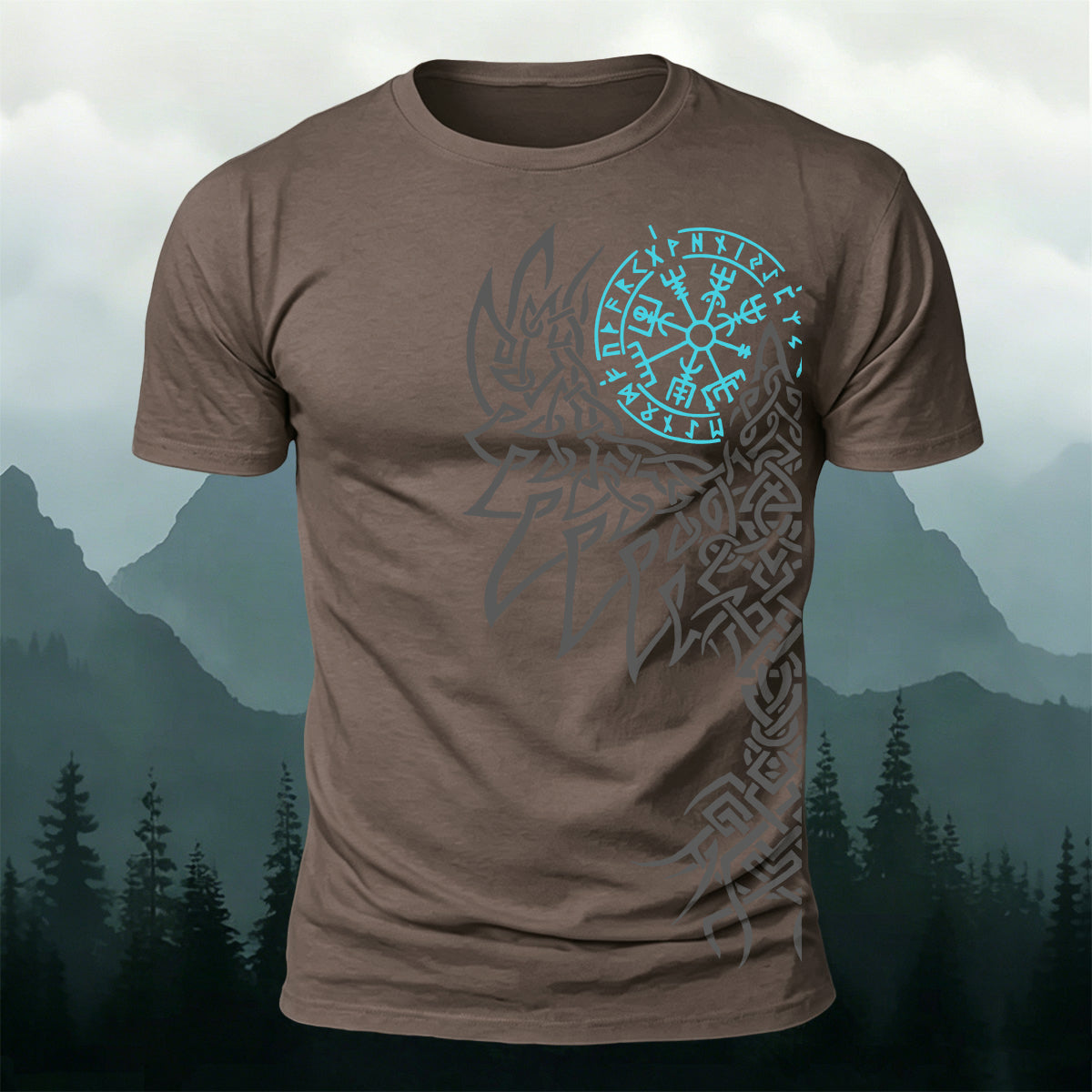 Giant Wolf Mythological Totem Print  Casual Cotton T-Shirt