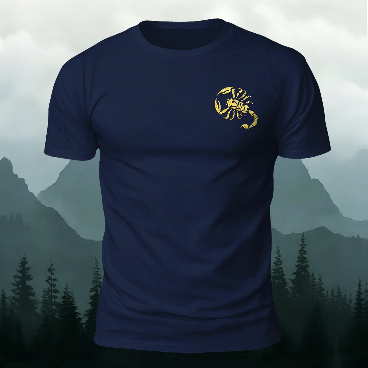 Lobster Print on the Chest Comfortable Outdoor Cotton Tee
