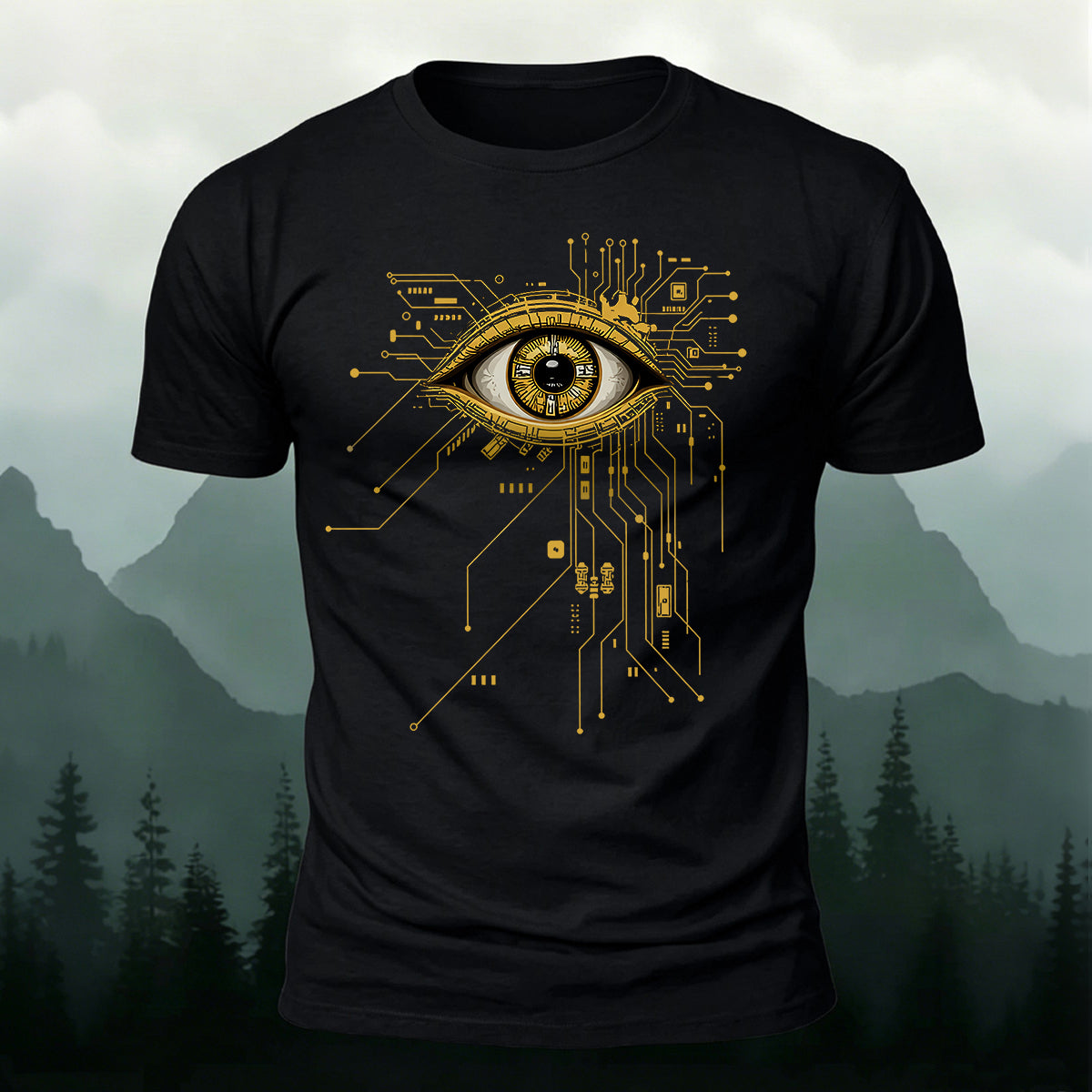 Cool Artistic Eyes Premium Cotton Casual T-shirt Black