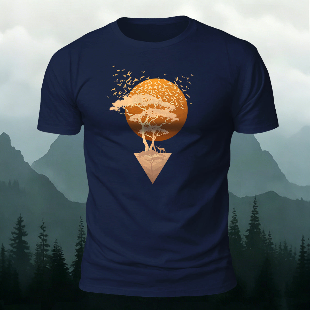 Sunset Forest 100% Cotton Casual T-Shirt