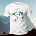Cycling Print Casual Breathable Material T-Shirt White