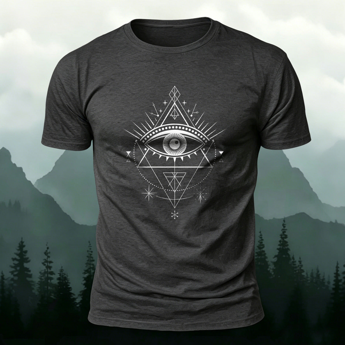 Eye Geometric Simple Casual Breathable T-shirt