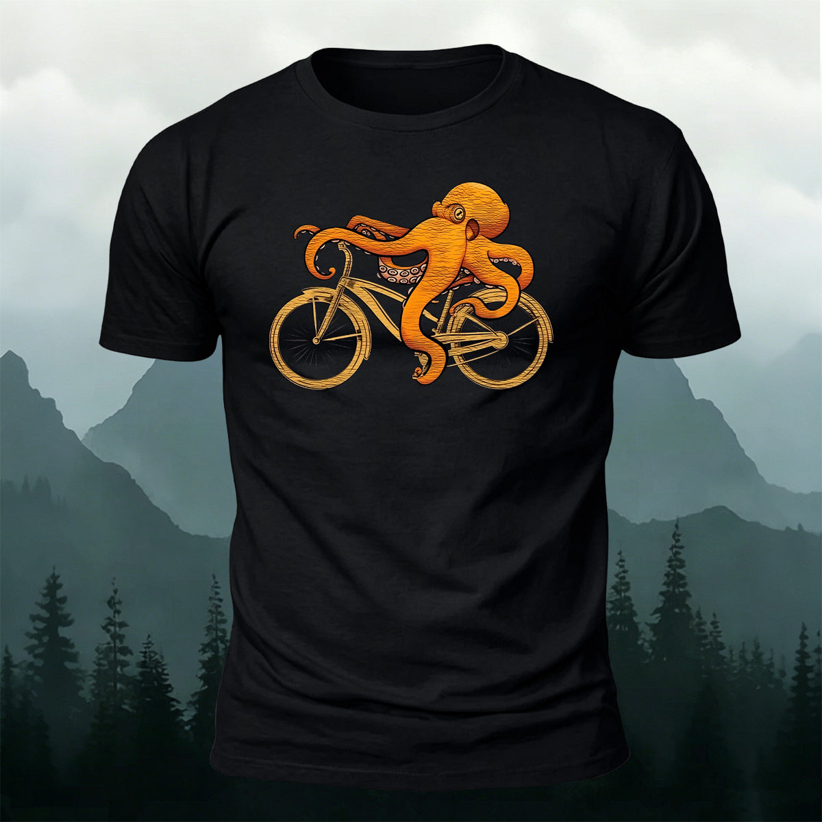 Fun Octopus Natural Casual 100% Cotton T-Shirt