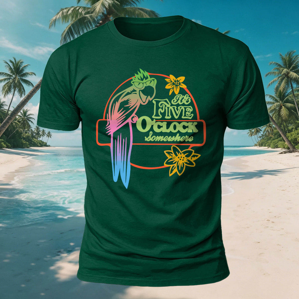 Parrot Fun Pattern Outdoor Casual 100% Cotton Tee DGE
