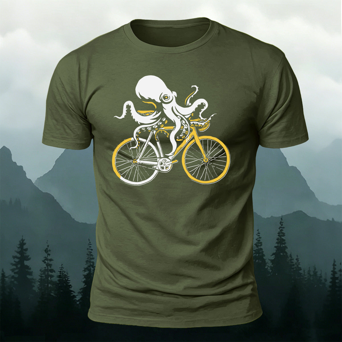 Fun Octopus Cycling Casual Breathable T-Shirt