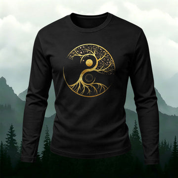 Artistic Tree Casual Long-Sleeve 100% Cotton T-Shirt