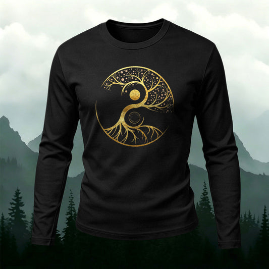 Artistic Tree Casual Long-Sleeve 100% Cotton T-Shirt