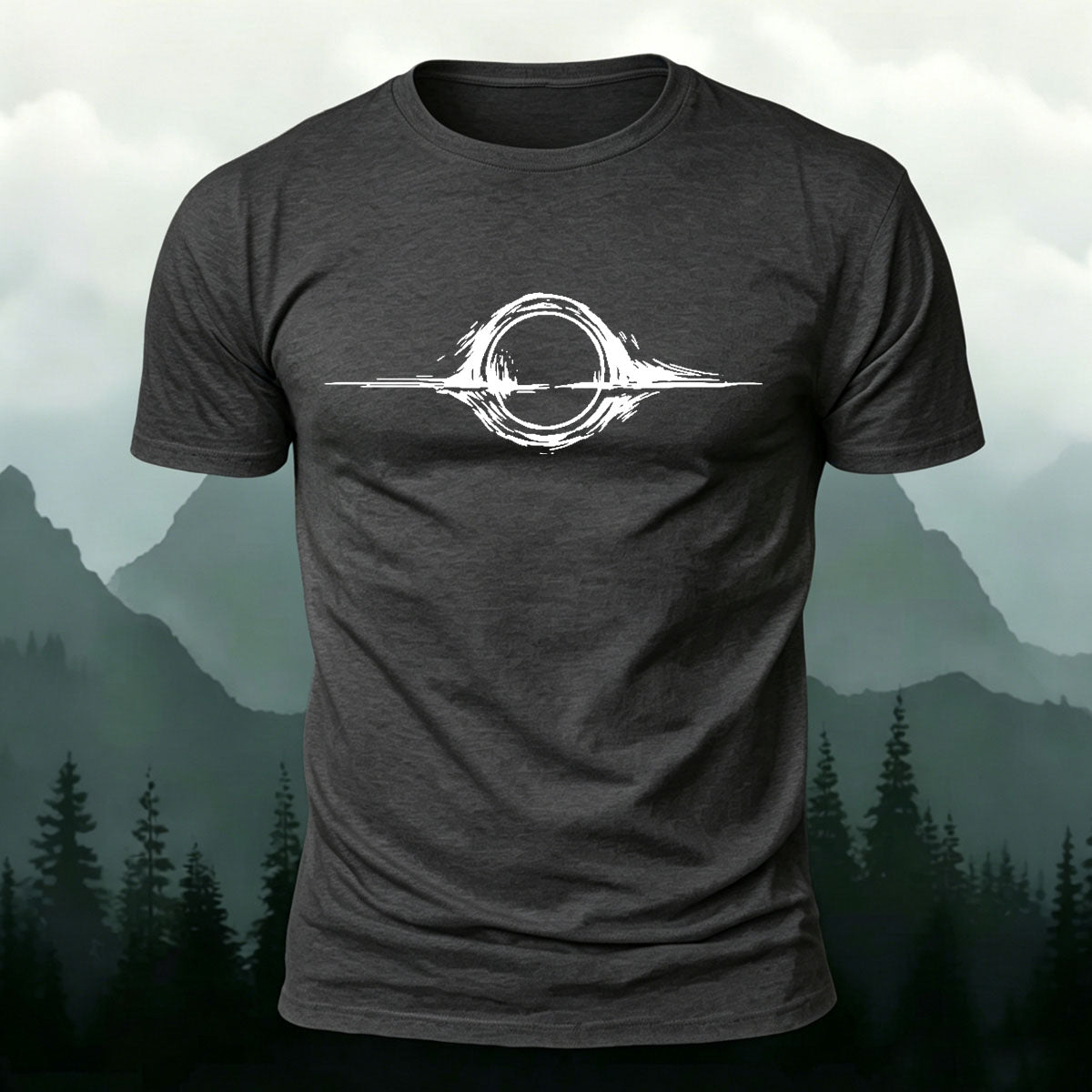 Cool Minimalist Graphics Mountain-Style Casual T-Shirt