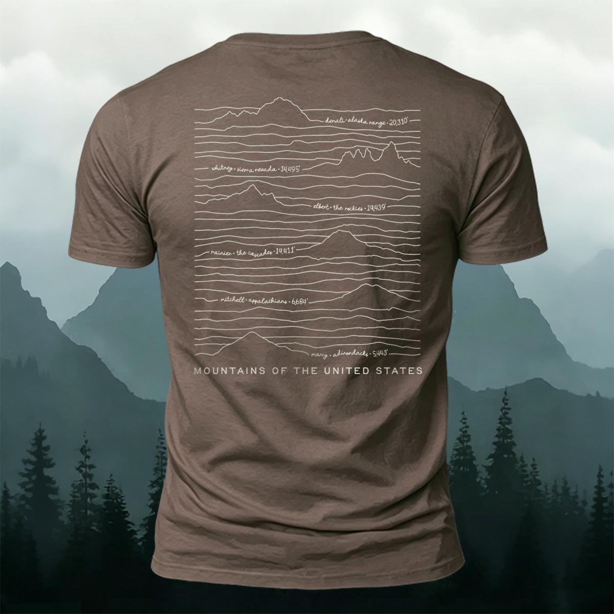 Mountain Print on the Back Relaxed-Fit Cotton T-Shirt