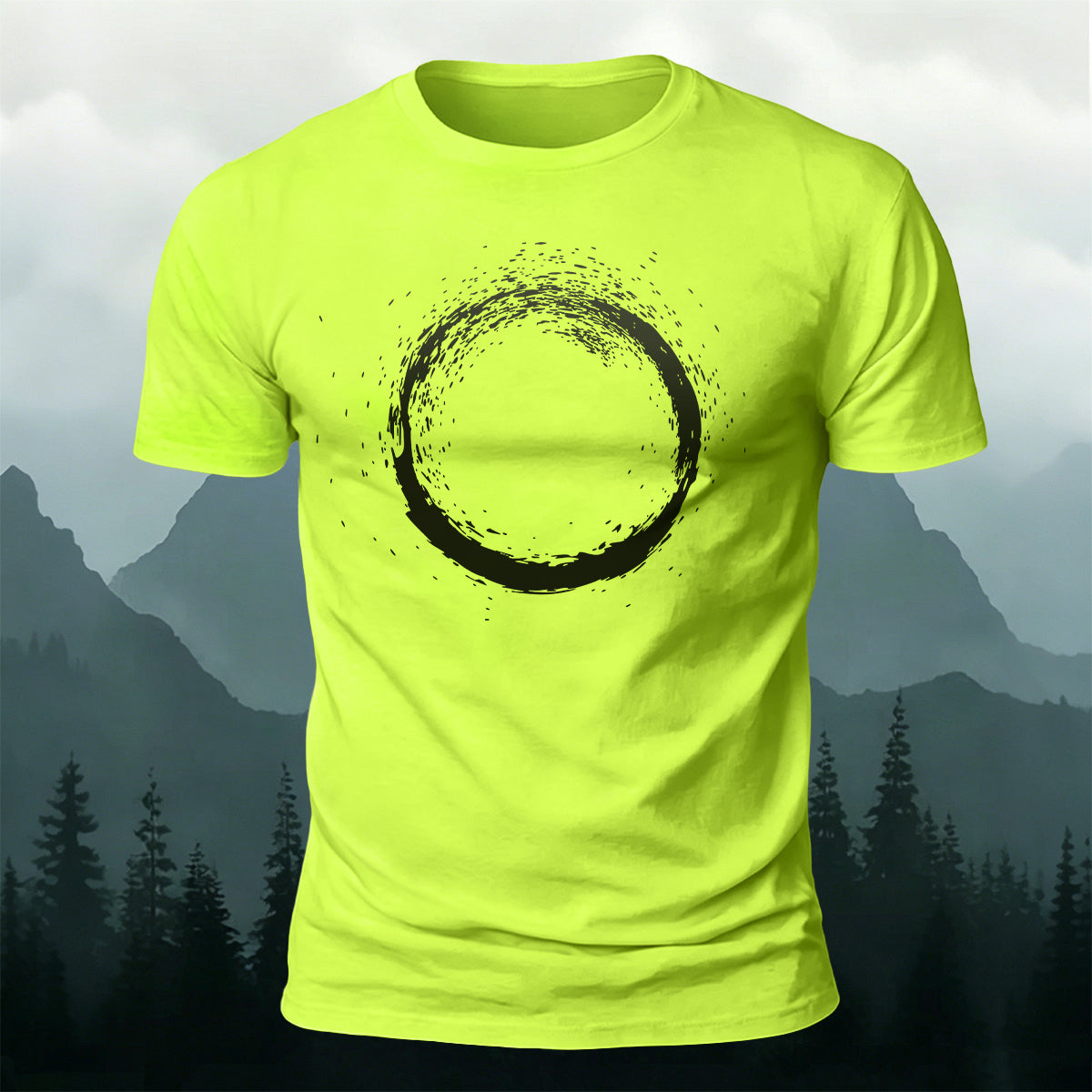 Artistic Zen-Inspired Print Casual Cotton T-Shirt