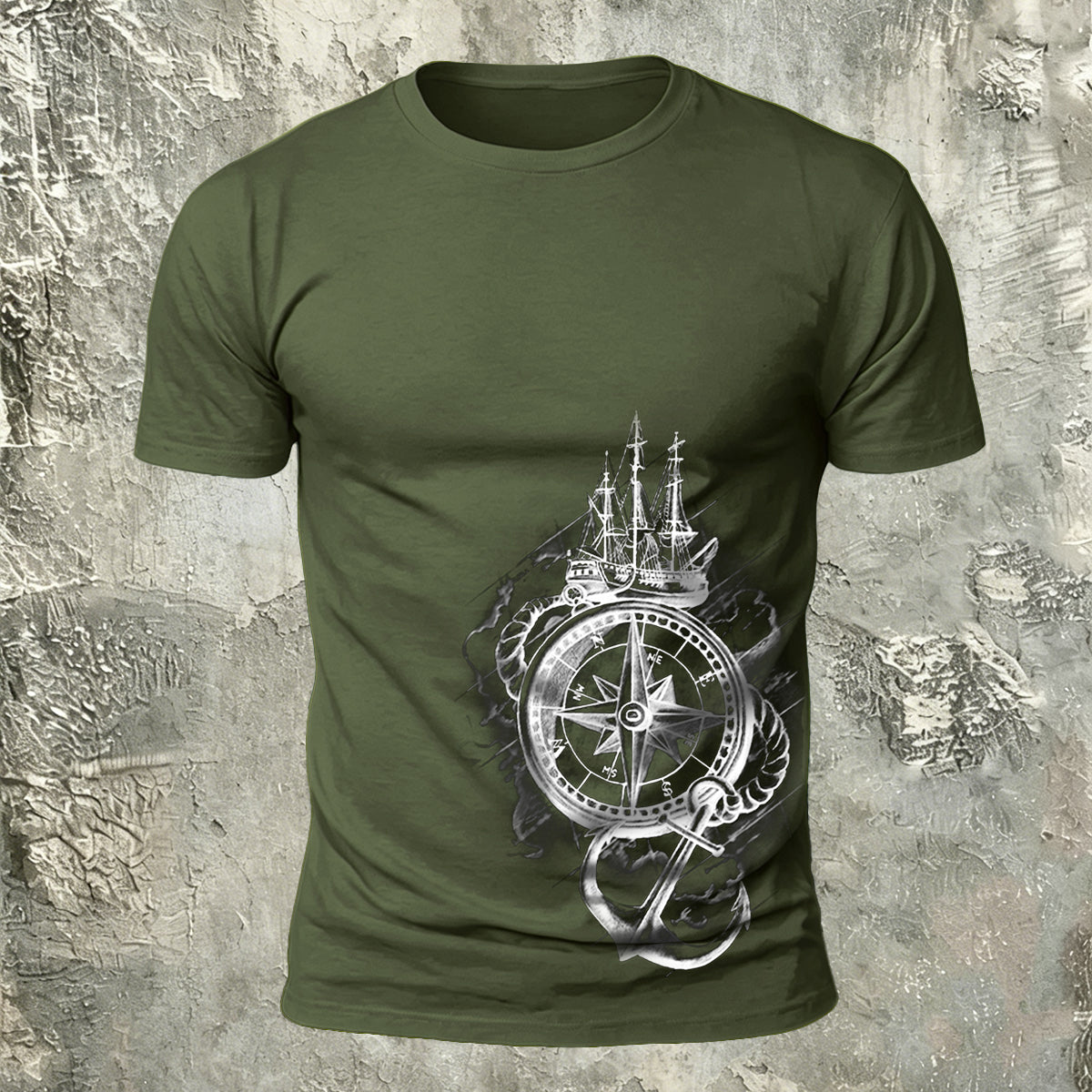 Nautical Graphic Premium Cotton Crew Neck T-Shirt