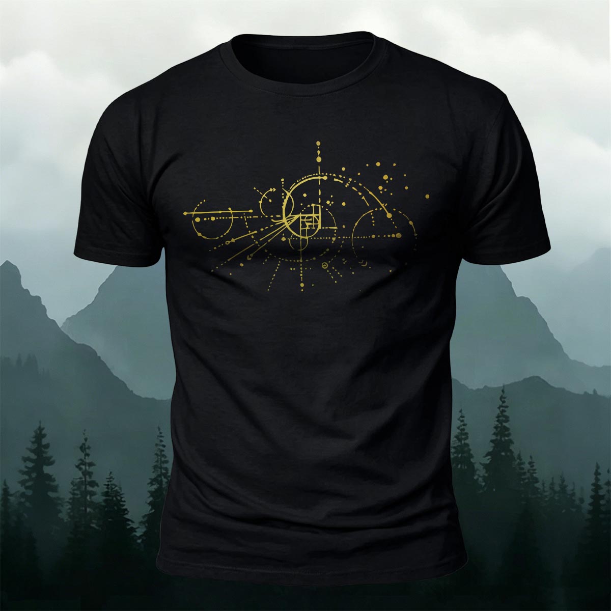 Creative Geometric Print Casual Cotton T-Shirt