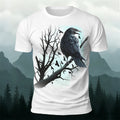Bird Pattern Dark Style Casual Short-Sleeve T-Shirt