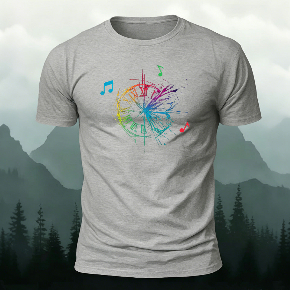 Musical Note Pattern Simple Outdoor Style Casual T-Shirt