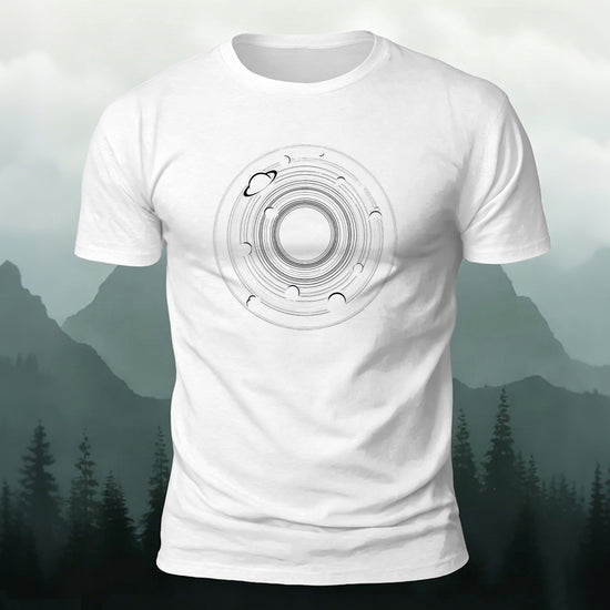Vast Space Pattern Print Soft-touch Feel T-Shirt White