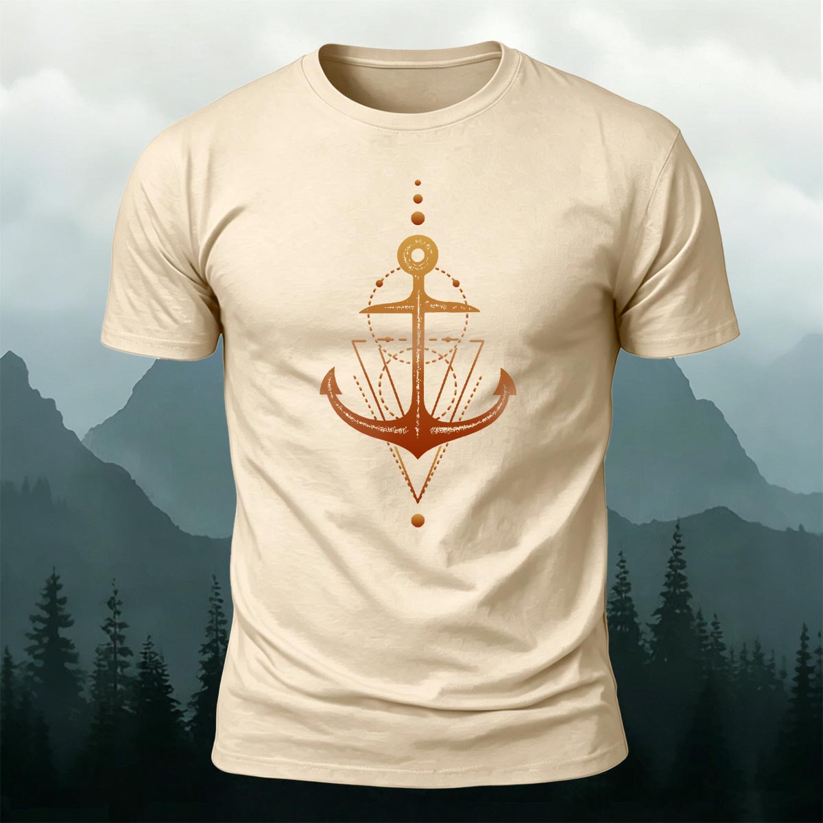 Geometric Nautical Graphic Soft Skin-friendly Tee