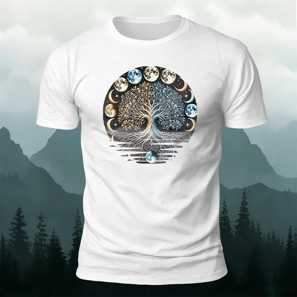 Tech Moon Fashion Print Casual Cotton T-Shirt